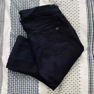 rag & bone Low-Rise Skinny Jeans, Black 26